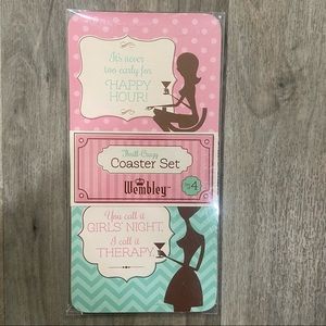 Wembley Thrill Crazy 4 piece Girls Night Drink Coaster set
